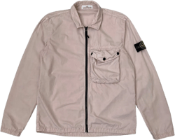Stone Island Overshirt Zip Up Jacket In Pink