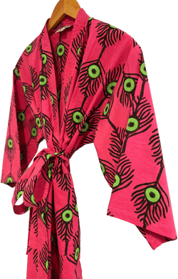 Kerala Short Robe | Plumes Fuchsia