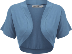 Lock and Love Women's Versatile Open Front Lightweight Short Sleeve Bolero Shrug X-Large Wsk1785_denim