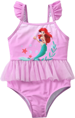 Disney Princess Bathing Suit Ariel Rapunzel Belle Cinderella Jasmine One Piece Toddler Girls Swimsuit 2-6T 5-6 Years Purple