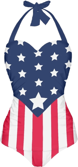 Swimsuits for Women Sexy One Piece Swimsuit for Women Tummy Control Size S-2XL American Flag-1 Medium