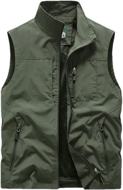 Men Summer Tactical Hiking Fishing Vest Outdoor Multi-Pocket Photographer Thin Cargo Vests Waistcoat