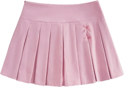 WDIRARA Women's Low Waist Pleated Skater A Line Mini Tennis Skirt Uniform Skirts Small Pink