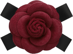 PATIKIL Camellia Flower Brooches, Elegant Faux Wool Flower Brooches Floral Bowknot Pins for Women Hat Dress Shirt Tie Corsage Wine Red