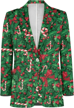Men's Suit Slim Fit Blazer Jacket One Button Blazer for Men, Lightweight Sport Coats with Pocket 4X-Large Green Christmas