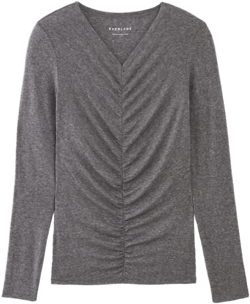 The Ruched V-Neck Tee in Butterluxe
