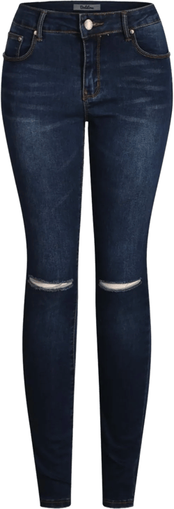 2LUV Women's Ripped Stretchy 5 Pocket Skinny Distressed Denim Jeans