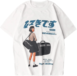 Vamtac Graphic Tees for Women Y2K Oversized Tshirts Japanese Streetwear Tops Casual Loose Summer Cotton Unisex