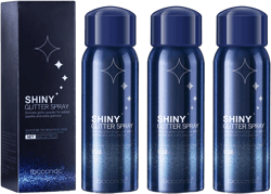 3pcs Glitter Spray, Body Glitter Spray for Hair Face Skin, Fabric Glitter Spray for Clothing Clothes, Sparkle Shimmer Shiny Spray Hairspray for Stage Makeup Festival Party