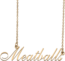 HUAN XUN Personalized Name Necklace Dainty Pendant Charm Jewelry for Women Meatballs - Gold