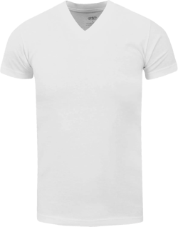 Men's Heavyweight Cotton T Shirt – Basic 6.2 Ounce Short Sleeve V Neck Plain Tee Top Tshirts Regular Big and Tall Size 4X-Large White