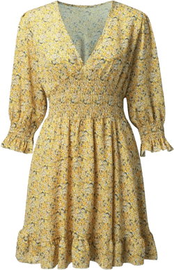 compulsoryking Womens Mid Length Dress with Bohemian Print Short Sleeved Floral Dress Summer Boho Polka Dot Flutter Dresses