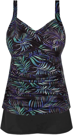 JINXUEER Plus Size Swimwear Floral Tankini Set Ruched Modest Two Piece Skirt Swimsuit for Women