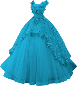 2023 Flower Applique Quinceanera Dresses Sleeveless Floor Length Ball Gown Prom Dress with Ruffles 28 Blue