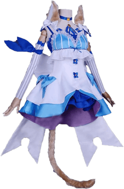 Poetic Walk Anime Womens Maid Dress Lolita Princess Dress Uniform Cat Tail Suit Cosplay Costume L(Waist 32.2inch) A Set