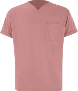 ZYXTIM V Neck Shirts for Men Short Sleeve Muscle Slim Fit Stretch Tshirt Fashion Summer Going Oiut Tops with Front Pockets X-Large Pink