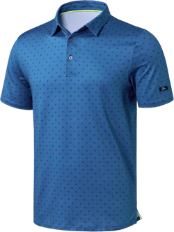 Obla Mens Golf Polo Shirts Short Sleeve Dry Fit Performance Moisture Wicking Casual Print Collared Golf Shirts for Men Small Blue Circle