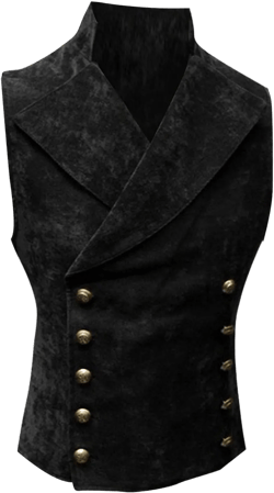 ZHUER Mens Cowboy Suede Leather Vest - Retro Faux Suede Waistcoat for Men - Slim Fit Sleeveless Casual Vest Jacket XX-Large Ab- Black