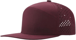 FASHIXD Mesh Snapback Cap for Men Flat Brim Baseball Cap Breathable Golf Hat Adujustable One Size Red