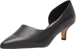 Bella Vita Women's Quilla Kitten Heel Pump 7.5 Wide Black Leather