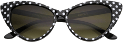 zeroUV - Polka Dot Cat Eye Womens Mod Fashion Super Cat Sunglasses (Black-White/Smoke Gradient) : Clothing, Shoes & Jewelry