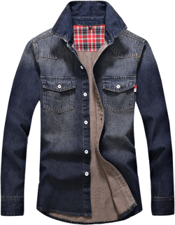 Shirt Denim Men Cotton Jeans  Fashion Autumn Slim Long Sleeve Cowboy Shirt Stylish Wash Slim Tops Asian Size 3XL