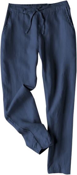Tanming Linen Pants for Women Summer Casual High Waisted Drawstring White Beach Pant Navy X-Small