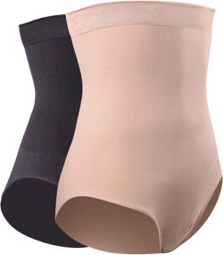 DREAM SLIM Women's High-Waist Seamless Body Shaper Briefs Firm Tummy Control Slimming Shapewear Panties Girdle Underwear Small Black/Nude 2 Pack