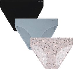Anne Klein Women's Bikini Panties - 3 Pack Breathable Seamless Stretch Microfiber Ladies Underwear S-XL