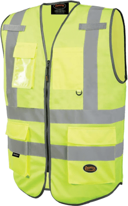 Pioneer Hi Vis Multi-Pocket Safety Vest - Lightweight with Reflective Tape for Traffic, Construction - Class 2 - Yellow/Green Medium Green