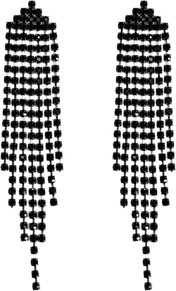 SELOVO Dangling Earrings for Women Long Dangle Crystal Rhinestone Prom Earring Black