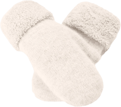Vintage Embroidery Knitted Gloves with Floral Fingerless Gloves Knit Gloves for Girls Women Warm Hand Warmers C-white One Size
