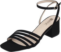 IDIFU IN2 Strappy Low Block Heels for Women - Square Toe Slingback Sandals With Multi Toe-Straps - Comfortable Ankle Strap Shoes for Wedding, Prom, Party, Evening Dress