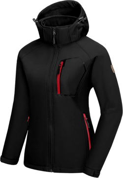 Little Donkey Andy Women's Softshell Hiking Jackets Ski Snow Fleece Lined Lightweight Windproof Removable Hood
