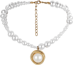 Chain Necklaces for Women Pendant Personalized Alloy Elegant Styling Necklace Female Necklace Jewelry Gift, Banquet, Wedding, Party Jewelry Pearl Chain Choker Neckchain White One Size