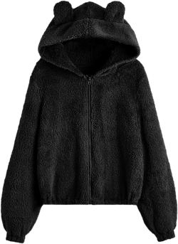 Solid Color Cat Ear Hoodies for Women with Hood Cute Animal Sweatshirt Hoodie Casual Cat Hoodie Sweatshirt Womens Small Black-a