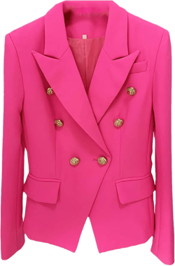Women's Slim Long Sleeve Blazer Work Office Jacket XX-Large Hot Pink