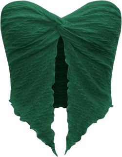 SOLY HUX Women's Sexy Twist Split Hem Strapless Sleeveless Asymmetrical Tube Crop Tops X-Small Pure Dark Green