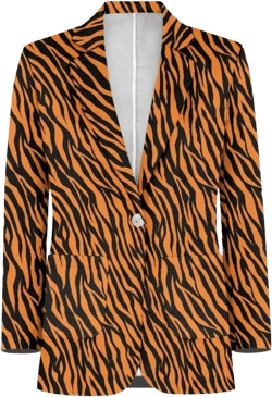 Men's Cozy One Button Suit Long Sleeve Blazer Jackets with Pockets Lightweight Knit Sport Coat for Business,Party XX-Large Orange Zebra Stripes