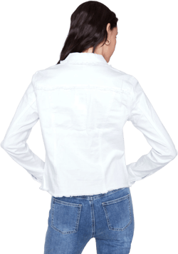 Charlie B White Fringe Denim Jacket