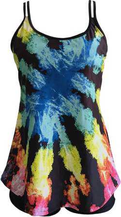 Womens 2 Piece Tankini Bathing Suit Strappy Blouson Tops with Swim Shorts Graphic 2024 Beach Sporty Modest Swimsuit : Clothing, Shoes & Jewelry