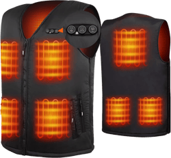 ARRIS Heated Vest for Men, 7.4V Electric Size Adjustable Heating Vest for Hunting Black