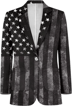 Veniyate Men's Casual Party Suit Blazer Jackets Lightweight One Button Sports Coats for Prom Wedding Dinner Party X-Large American Flag Camo Hunting