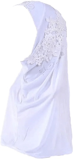 Women Soft One Piece Hijab Long Muslim Turban Islamic Full Head Scarf White/Flower