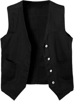 Kedera Women's Sleeveless Denim Vest V Neck Button Down Lightweight Jean Waistcoat Jacket