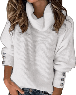 cooki Womens Sweaters, Sweaters for Women, Sweaters for Women Sexy Casual, Women's Crewneck Loose Drop Shoulder Lantern Sleeve Casual Solid Color Knit Pullover Sweater V07
