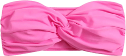GORGLITTER Women's Strapless Bandeau Bikini Top Twist Front Swimsuit Bra X-Small Pink