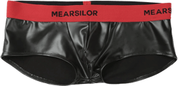 Men's Latex Swimwear Boxer Briefs Convex Pouch Panties Bikini Swimsuit Trunks Underpants Black XX-Large