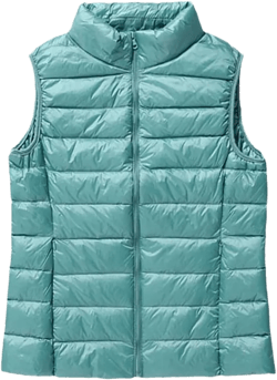 Autumn Winter Women Double Coat Sleeveless Waistcoat Ultra Light Down Vest Parka Female Short Duck Down Coat Tops X-Large Turquoise