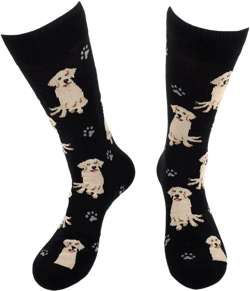 Men's Novelty Socks - Multiple Patterns & Multi-Pair Options! Dogs - Golden Retriever - Black 1